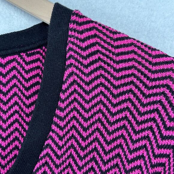 ANNE KLEIN Sweater 2X Plus Chevron Button Up Cardigan Grandma Cotton Blend Pink - Picture 8 of 13